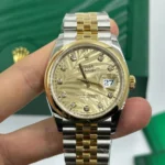 RLX Datejust 36mm 126203 Golden Fluted Dial Domed Bezel Oyster Bracelet - Image 9
