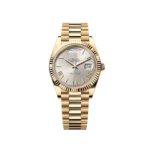 RLX Day-Date "President" 40mm Yellow Gold Silver Roman Dial - 228238
