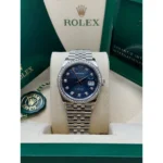 RLX Datejust 36mm 126284 Blue Jubilee Diamond Dial & Diamond Bezel, Stainless Steel Oyster Bracelet Watch - Image 3