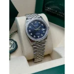 RLX Datejust 36mm 126284 Blue Jubilee Diamond Dial & Diamond Bezel, Stainless Steel Oyster Bracelet Watch - Image 5