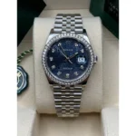 RLX Datejust 36mm 126284 Blue Jubilee Diamond Dial & Diamond Bezel, Stainless Steel Oyster Bracelet Watch - Image 6