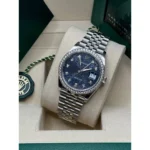 RLX Datejust 36mm 126284 Blue Jubilee Diamond Dial & Diamond Bezel, Stainless Steel Oyster Bracelet Watch - Image 8