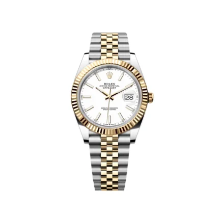 RLX Datejust 41mm 126333 White Index Oyster Steel and Yellow Gold Mens Watch