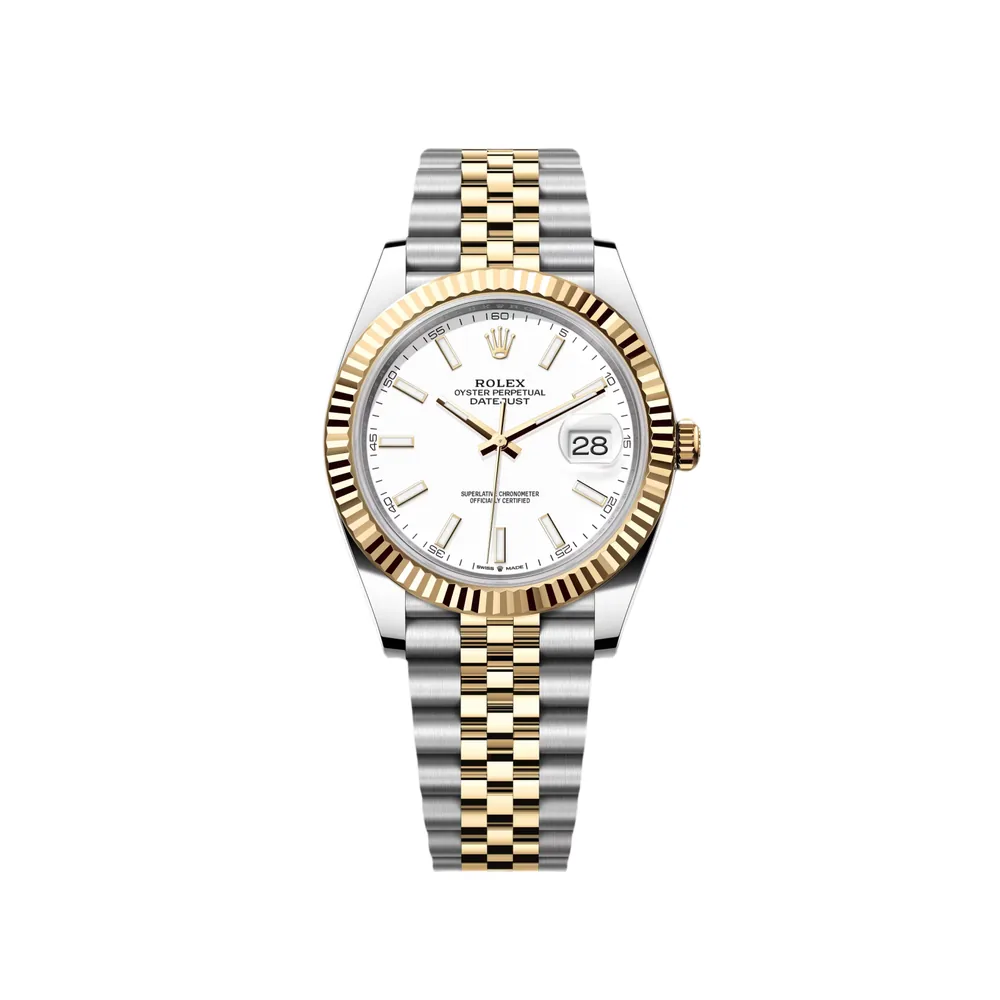 P0480-1 RLX Datejust 41mm 126333 White Index Oyster Steel and Yellow Gold Mens Watch - Image 1