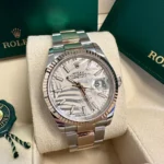 RLX Datejust 36mm 126231 Silver Palm Motif Dial Oyster Bracelet - Image 4