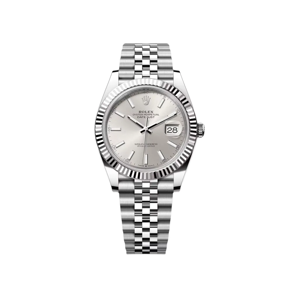 P0488-1 RLX Datejust 41mm 126334 Silver Index Jubilee Stainless Steel Mens Watch - Image 1