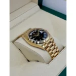 RLX Yellow Gold President Day Date 40mm Black Diamond Baguette Dial - 228238 - Image 3