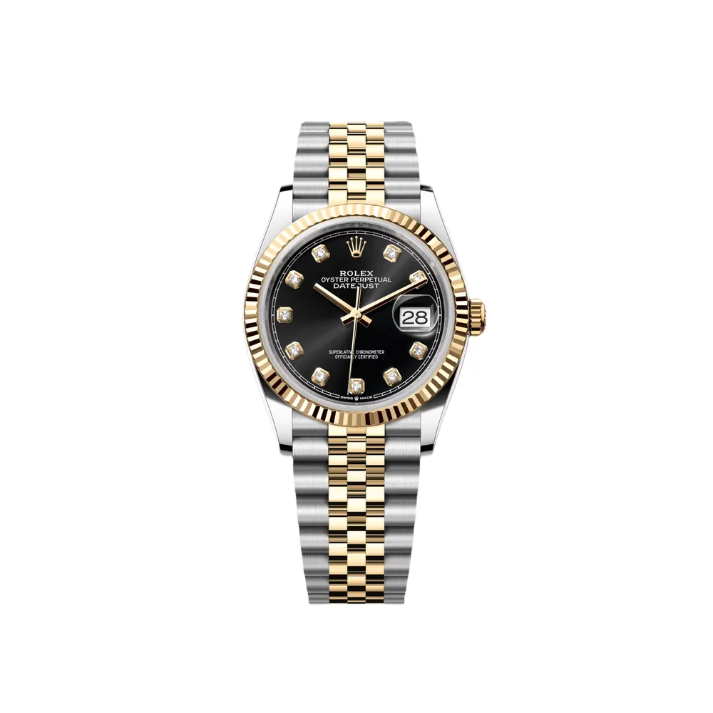 P0493-1 RLX Datejust 36mm 126233 Custom Black Dial Jubilee Bracelet Watch - Image 1