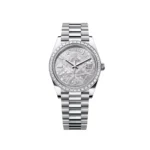 RLX Day-Date 40mm 228396TBR-0027 Meteoriate Baguette Diamond Dial and Bezel Watch