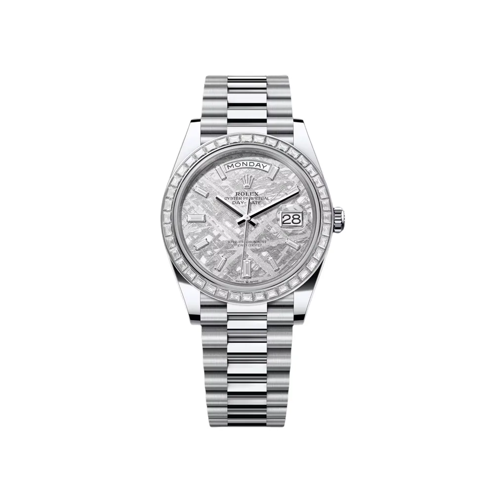 P0497-1 RLX Day-Date 40mm 228396TBR-0027 Meteoriate Baguette Diamond Dial and Bezel Watch - Image 1