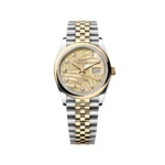 RLX Datejust 36mm 126203 Golden Palm Dial Domed Bezel Oyster Bracelet