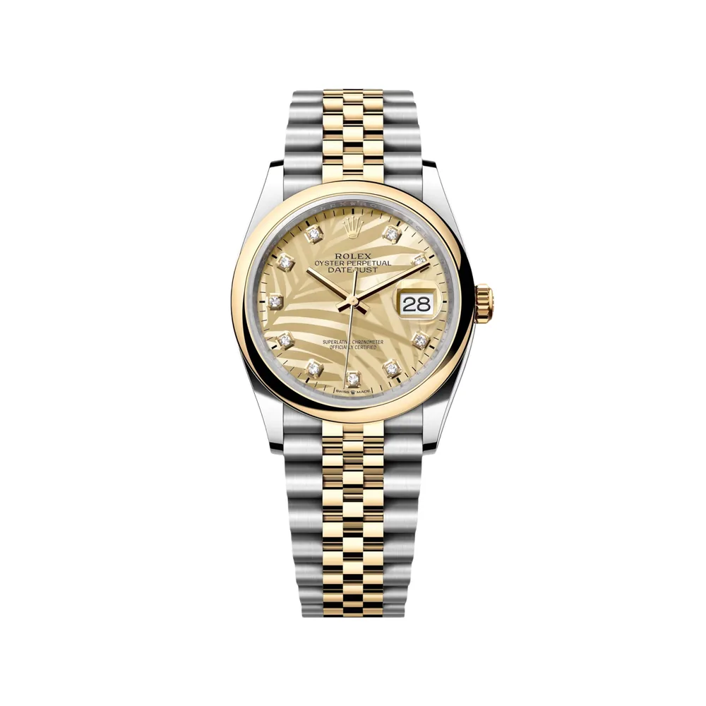 P0503-1 RLX Datejust 36mm 126203 Golden Palm Dial Domed Bezel Oyster Bracelet - Image 1
