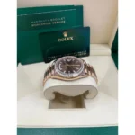 RLX Day-Date 40mm Chocolate Baguette Diamond Dial Diamond Bezel Dial Watch 228345RBR - Image 6