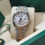 RLX Datejust 36mm 126231 Silver Fluted Motif Dial Oystersteel and Everose gold Bracelet - Image 8