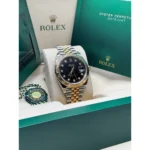 RLX Datejust 41mm 126333 Black Diamond Jubilee Steel and Yellow Gold Men’s Watch - Image 4