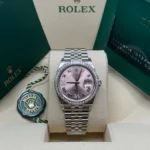 RLX Datejust 36mm 126284 Pink Dial Jubilee Bracelet - Image 3