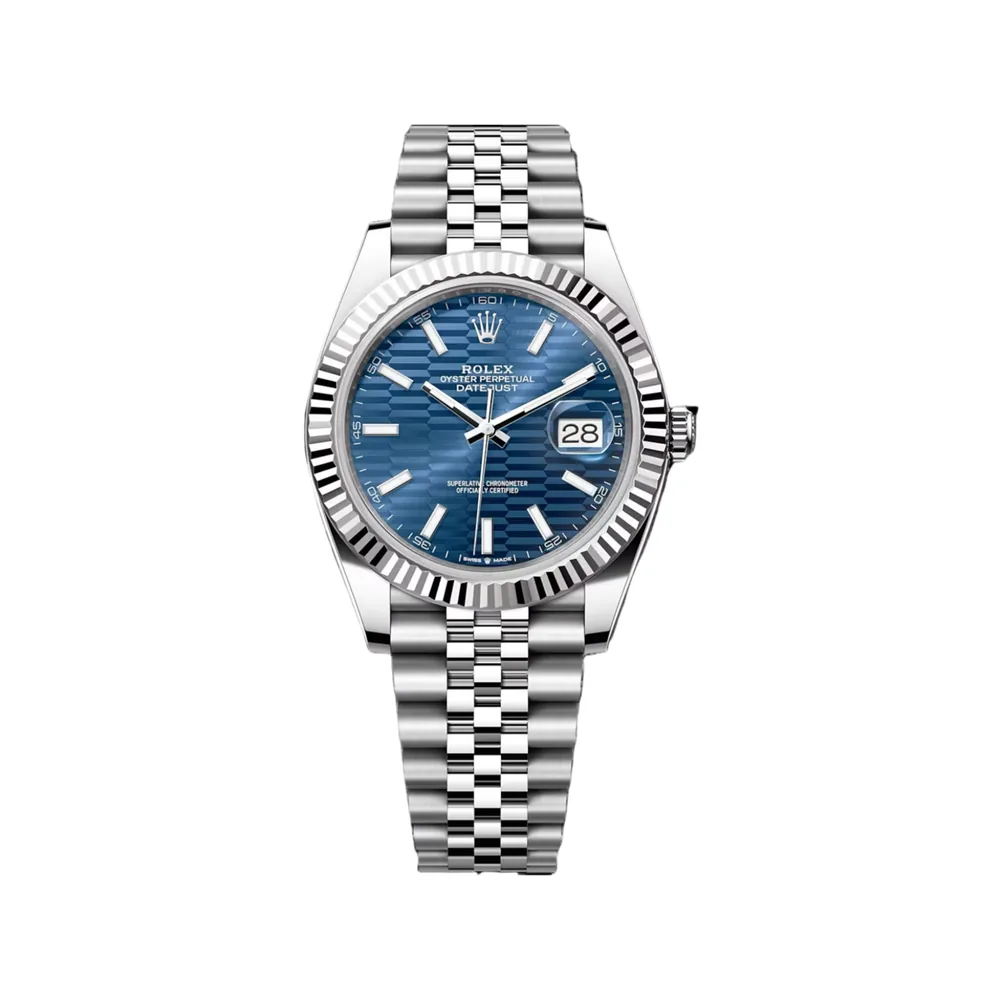 P0520-1 RLX Datejust 41mm Blue Fluted Motif Index Dial Jubilee Bracelet Watch - 126334 - Image 1