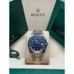 RLX Datejust 41mm Blue Fluted Motif Index Dial Jubilee Bracelet Watch - 126334 - Image 11