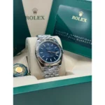 RLX Datejust 41mm Blue Fluted Motif Index Dial Jubilee Bracelet Watch - 126334 - Image 5