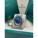 RLX Datejust 41mm Blue Fluted Motif Index Dial Jubilee Bracelet Watch - 126334 - Image 8
