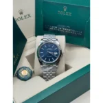 RLX Datejust 41mm Blue Fluted Motif Index Dial Jubilee Bracelet Watch - 126334 - Image 9