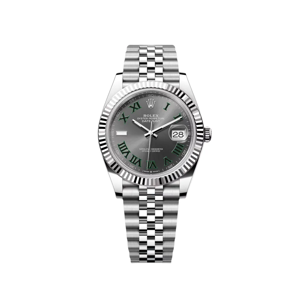 P0524-1 RLX Datejust 41mm 126334 Slate Roman Jubilee Stainless Steel Mens Watch - Image 1