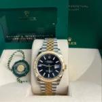 RLX Datejust 41mm Two-Tone Yellow Gold Fluted Bezel Black Index Dial Jubilee - 126333 - Image 10