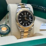 RLX Datejust 41mm Two-Tone Yellow Gold Fluted Bezel Black Index Dial Jubilee - 126333 - Image 4