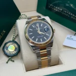RLX Datejust 41mm Two-Tone Yellow Gold Fluted Bezel Black Index Dial Jubilee - 126333 - Image 6
