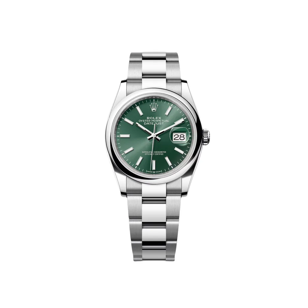 P0527-1 RLX Datejust 36mm 126200 Mint Green Dial Stainless Steel Oyster Bracelet Watch - Image 1