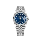 RLX Datejust 36mm 126234 Blue Fluted Motif Diamond Dial Jubilee Bracelet Watch