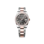 RLX Datejust 36mm 126281 Slate Fluted Motif Diamond Dial Diamond Bezel and Oyster Bracelet