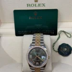 RLX Datejust 36mm 126283 Olive Green Dial Jubilee Bracelet Watch - Image 10