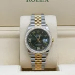 RLX Datejust 36mm 126283 Olive Green Dial Jubilee Bracelet Watch - Image 3