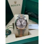 RLX Datejust 41mm 126301 Sundust Diamond Jubilee Steel and Everose Gold Watch - Image 3