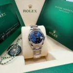 RLX Datejust m278274-0033/0034 Bright Blue Dial 31mm Fluted Bezel Oyster Bracelet - Image 4