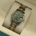 RLX Datejust m278243-0015/0016 31mm Olive Green Dial Yellow Rolesor Oyster Watch - Image 4