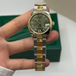 RLX Datejust m278243-0015/0016 31mm Olive Green Dial Yellow Rolesor Oyster Watch - Image 7
