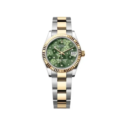 RLX Datejust m278273-0031/0032 31mm Olive Green Floral Motif Dial Stainless Steel and Yellow Gold Oyster Watch