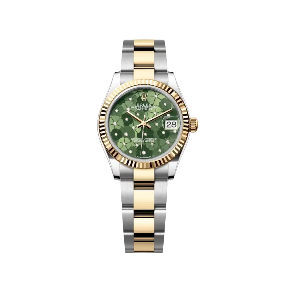 P0558-1 RLX Datejust m278273-0031/0032 31mm Olive Green Floral Motif Dial Stainless Steel and Yellow Gold Oyster Watch - Image 1