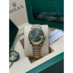 RLX Datejust m278273-0031/0032 31mm Olive Green Floral Motif Dial Stainless Steel and Yellow Gold Oyster Watch - Image 11