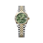 RLX Datejust m278273-0031/0032 31mm Olive Green Floral Motif Dial Stainless Steel and Yellow Gold Oyster Watch - Image 2