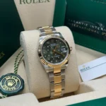 RLX Datejust m278273-0031/0032 31mm Olive Green Floral Motif Dial Stainless Steel and Yellow Gold Oyster Watch - Image 4