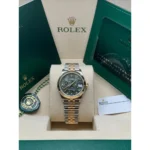RLX Datejust m278273-0031/0032 31mm Olive Green Floral Motif Dial Stainless Steel and Yellow Gold Oyster Watch - Image 9