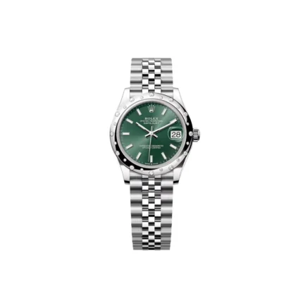 RLX Datejust m278344-0019/0020 Mint Green Dial 31mm Domed Diamond Oyster Watch