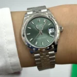 RLX Datejust m278344-0019/0020 Mint Green Dial 31mm Domed Diamond Oyster Watch - Image 10