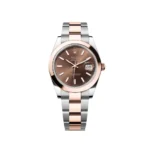 RLX Datejust 41mm 126301 Chocolate Index Oyster Steel and Everose Gold Watch