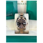 RLX Datejust 41mm 126301 Chocolate Index Oyster Steel and Everose Gold Watch - Image 3
