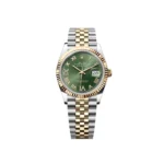 RLX Datejust 36mm 126233 Olive-green Roman Diamond Dial Two-Tone Jubilee Bracelet