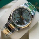 RLX Datejust 36mm 126233 Olive-green Roman Diamond Dial Two-Tone Jubilee Bracelet - Image 13